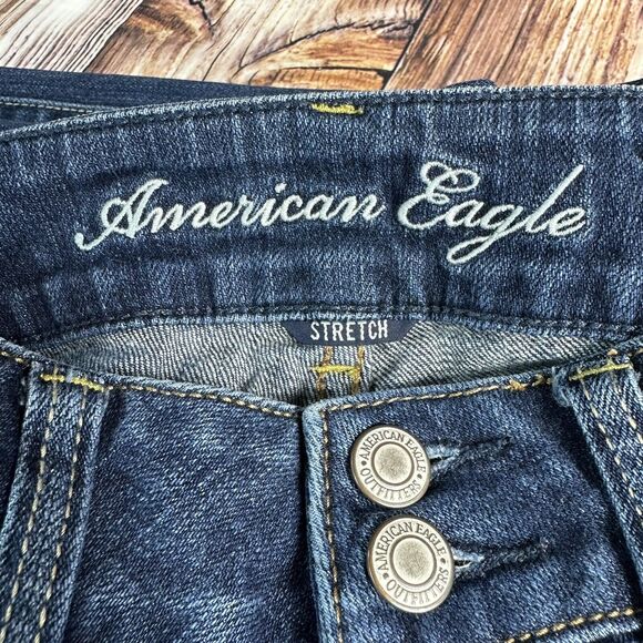 American Eagle ARTIST Size 4 Blue Low Rise Crop Capri Jeans Denim Pants 28x24 - Picture 7 of 9